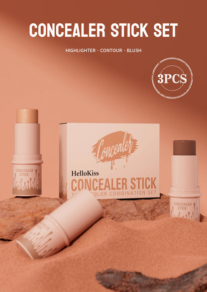 Contour Stick Set – Natural Matte Finish Highlighters & Shadow, Waterproof V-Face Shaping Contour Wand for Face Makeup