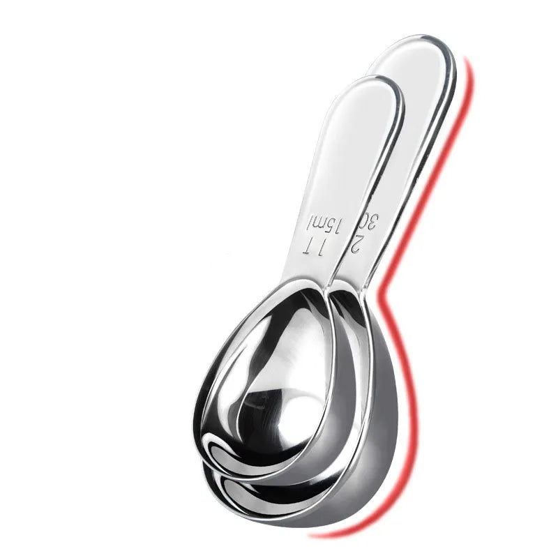 Stainless Steel Coffee Measuring Spoons — Graduated 15ml & 30ml Scoop for Beans, Tea, Sugar & Barista Tools