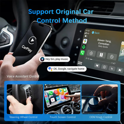 CarPlay & Android Auto Wireless Adapter — Compatible with Toyota, Mazda, Nissan, Camry, Suzuki, Subaru, Citroen, Audi, Mercedes, Kia, Ford, Opel with Spotify & Bluetooth