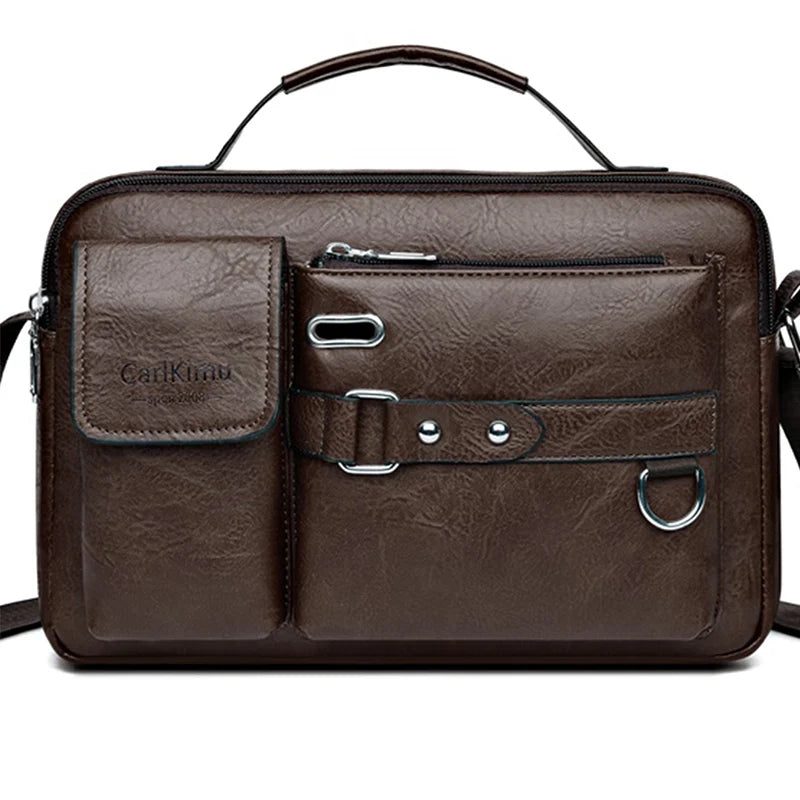 Men’s Retro Waterproof Messenger Bag – Large Capacity Laptop Briefcase for Office, Travel & School Use