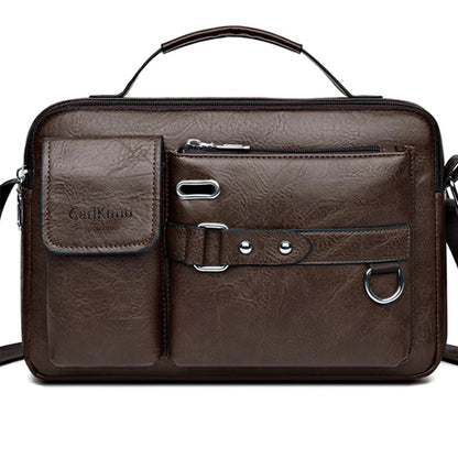 Men’s Retro Waterproof Messenger Bag – Large Capacity Laptop Briefcase for Office, Travel & School Use