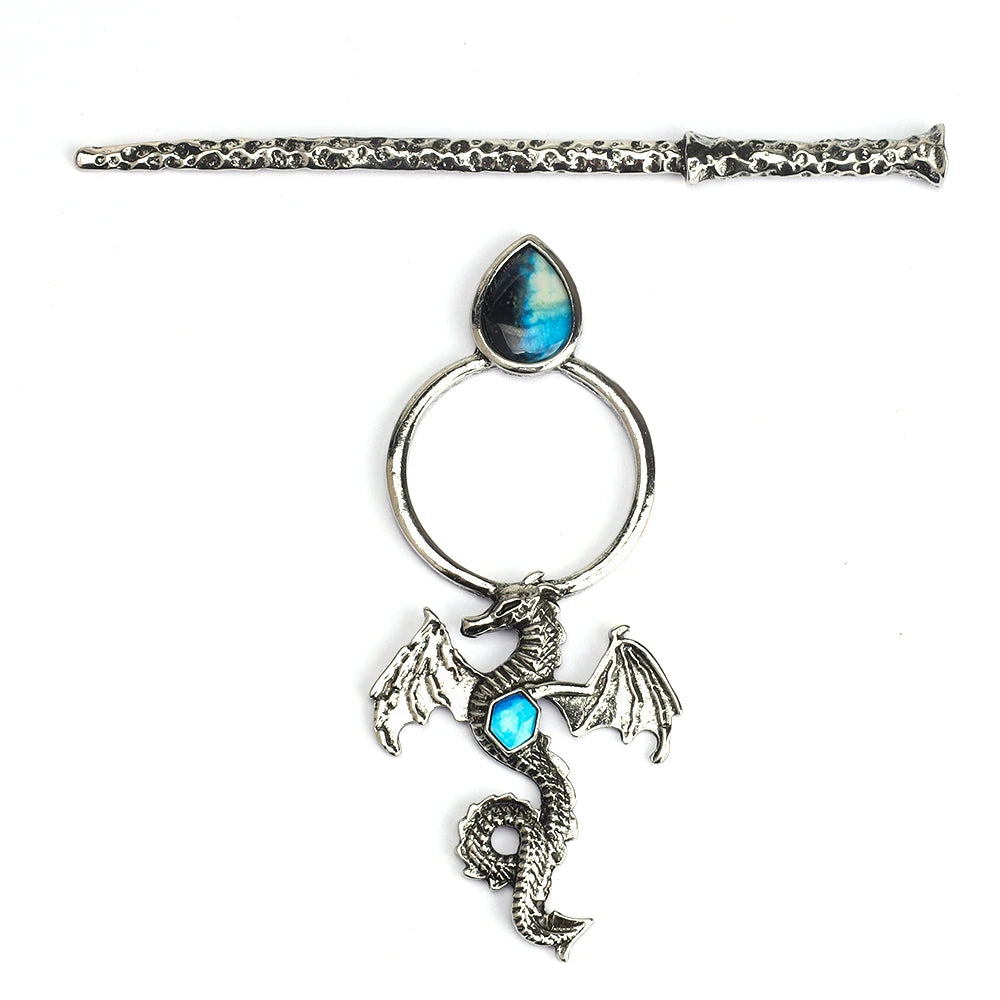 Vintage Viking Dragon Hair Accessory - Gothic Punk Headwear for Women & Cosplay