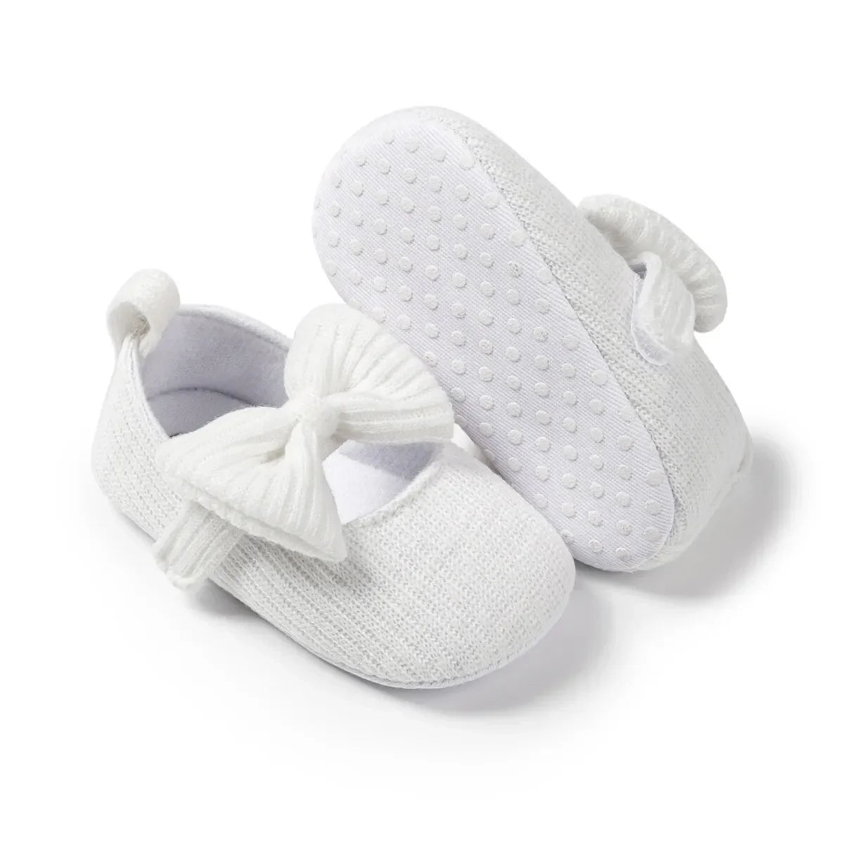 Meckior Baby Girl Shoes — Spring & Autumn Cotton Sole Moccasins with Bow, Anti-Slip First Walkers for Newborns & Toddlers