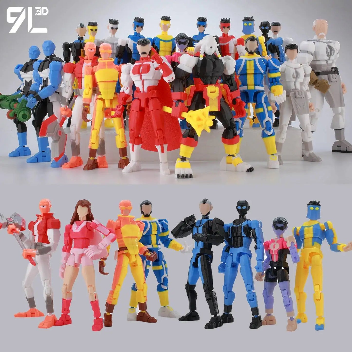 9L3D Lucky 13 Invincible Boy Action Figure – 3D Printed Multi-Jointed Poseable Anime Collectible Model Toy Gift
