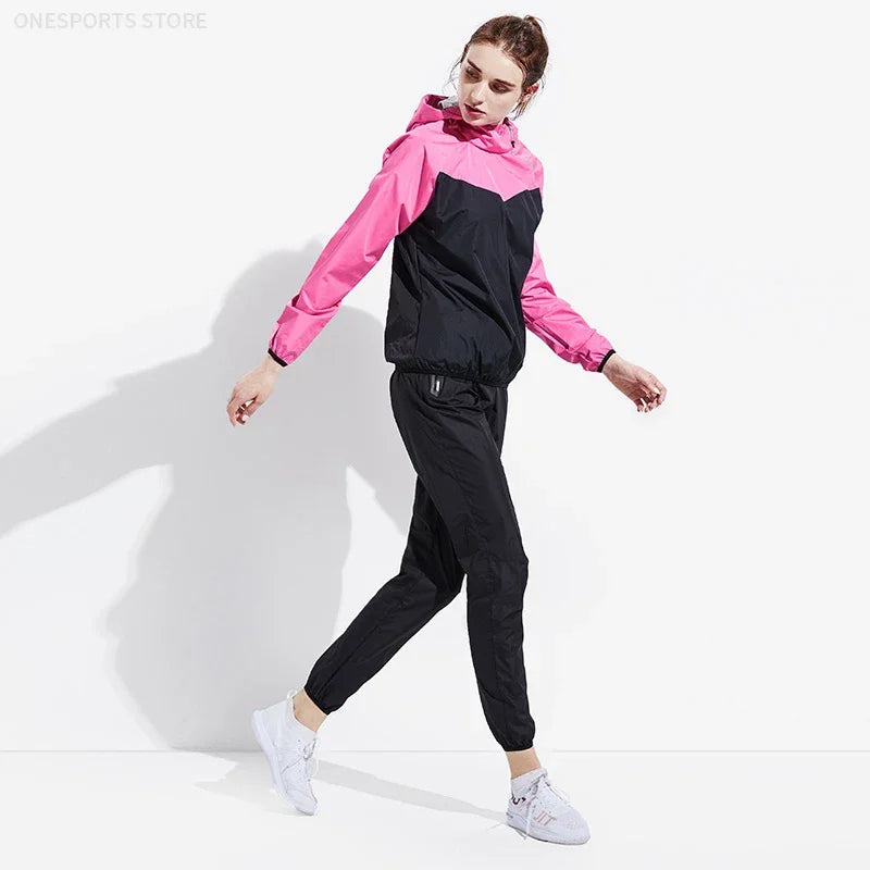Unisex Sauna Suit — Women's & Men's Gym Clothing Set with Pullover Hoodie for Running, Fitness, Weight Loss & Sweating