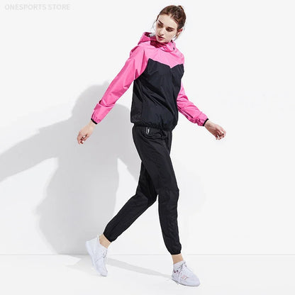 Unisex Sauna Suit — Women's & Men's Gym Clothing Set with Pullover Hoodie for Running, Fitness, Weight Loss & Sweating