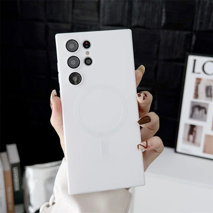 Luxury Matte Magnetic Case for Samsung S25/S24/S23/S22 Ultra & S21/S20 Plus – Magsafe Compatible Note 20 Ultra Phone Cover