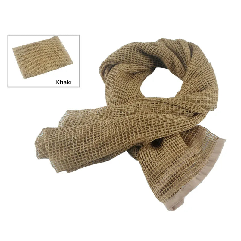 Tactical Camouflage Mesh Scarf - Outdoor Sports, Sniper Face Veil for Wargame, Camping, Hunting, and Cycling