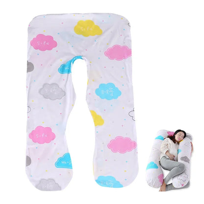 Cotton Maternity U-Shaped Body Pillow Case – 140/150cm Removable & Washable Cover for Pregnancy Support