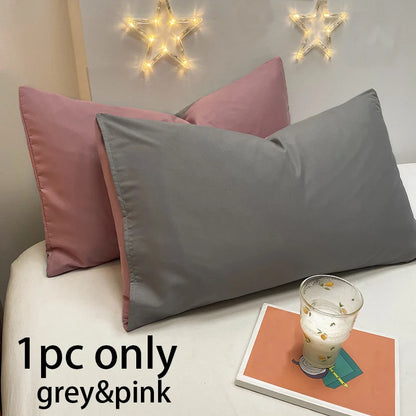 100% Cotton Brushed Color Block Pillowcases - Soft Cozy Wrinkle & Fade Resistant Envelope Closure