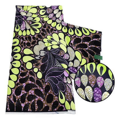 Original African Wax Print Fabric - 6 Yards 100% Cotton Nigerian Ankara Sewing Material for Women’s Dresses