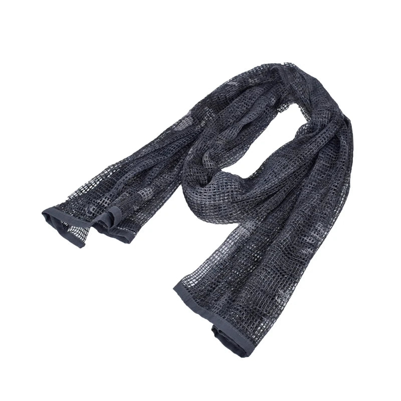Outdoor Camouflage Netting Scarf — Camo Mesh Face Veil & Shemagh Head Wrap for Camping, Hiking, Shooting
