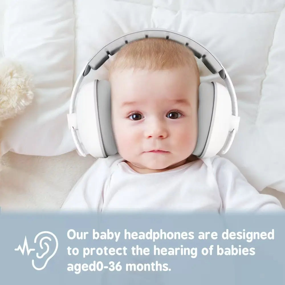 Baby Noise-Reducing Earmuffs – Stretchable Hearing Protection Headphones for Infants and Toddlers for Sleep and Travel