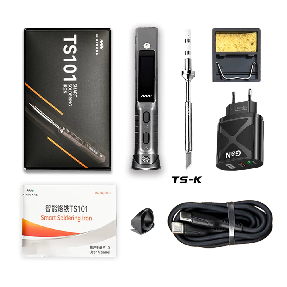 TS101 90W Mini USB Soldering Iron - Digital Adjustable Temperature Electric Solder Station with PD Charger Support