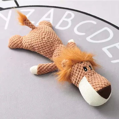 Plush Squeaky Dog Toy - Durable Fleece Chew and Teething Toy for Large Dogs