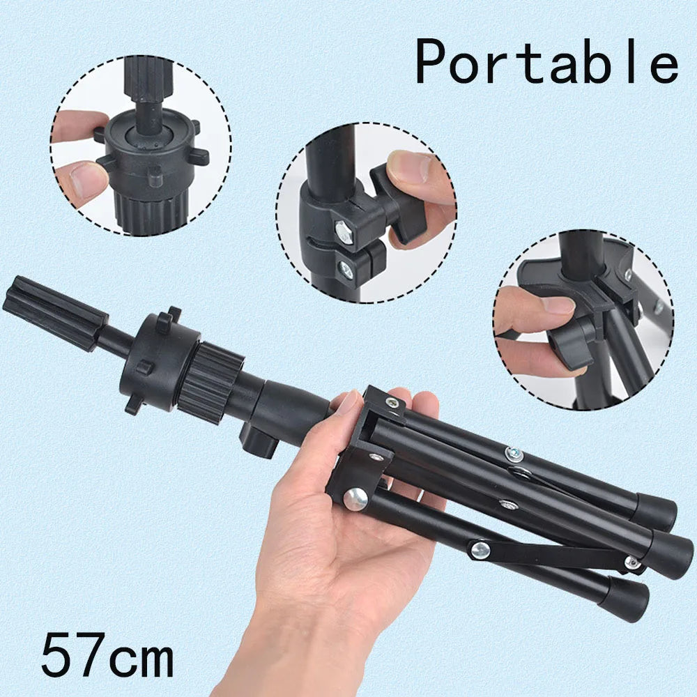 150cm Wig Stand Tripod – Mannequin Head Holder for Hairdressing, Training, and Clamp Stand