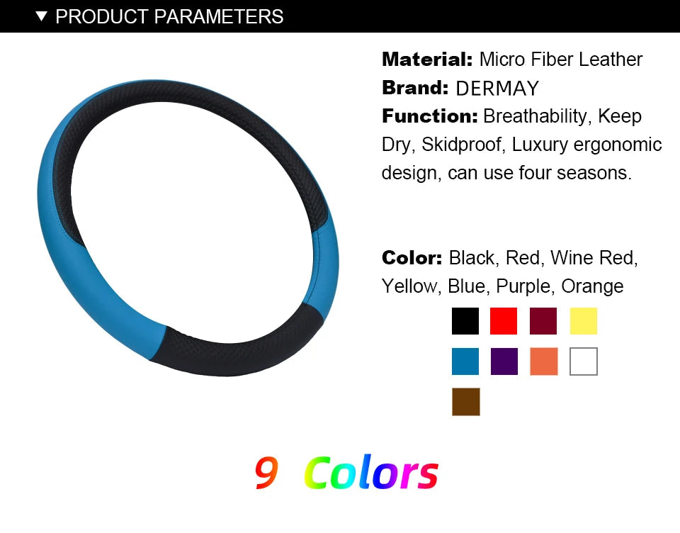 Tesla Model 3 Steering Wheel Cover – PU Leather Non-Slip Auto Accessory, 9 Colors (2016-2023)