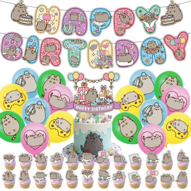 Pusheen Birthday Party Decorations - DIY Balloons, Cake Toppers, Backdrops, and Baby Shower Party Supplies
