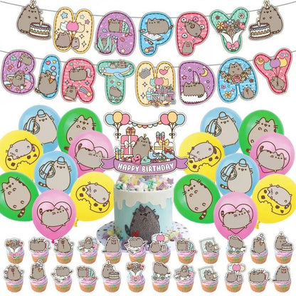 Pusheen Birthday Party Decorations - DIY Balloons, Cake Toppers, Backdrops, and Baby Shower Party Supplies