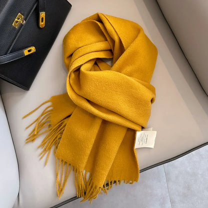Winter Narrow Wool Scarf – 28 Colors, 100% Wool Solid Color Unisex Scarf for Men & Women, Warm and Cold-Proof