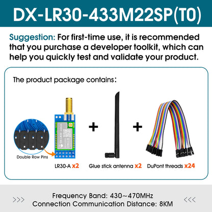 SX1262 LoRa Wireless Module - DX-LR30 22dBm Long-Range RF Module 433/475/868/915MHz