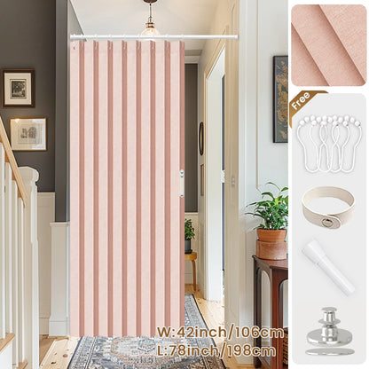 Blackout Folding Door Curtain – 1 Panel Privacy Screen for Living Room, Bedroom, Kitchen, Closet, Room Divider