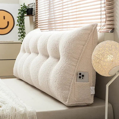 Large Triangular Headboard Wedge Pillow – Bed Rest Backrest Cushion with Removable Cover for Positioning Support