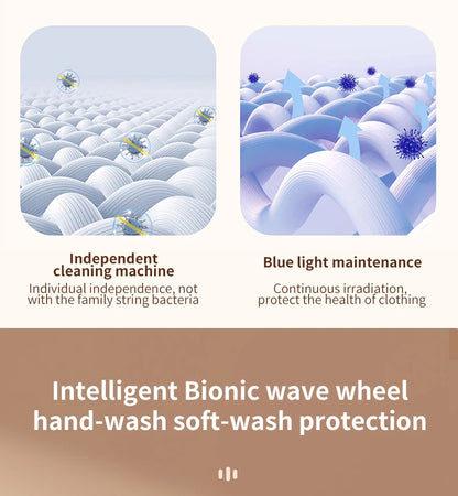 Small Fully Automatic Washing Machine – Mini Washer with Spin Dryer for Underwear & Children's Clothes, 220V