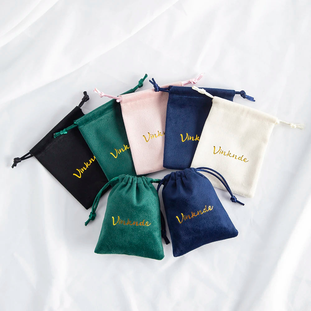 100-Pack Velvet Drawstring Jewelry Pouches - Personalized Logo Gift Bags for Wedding Favors, Candy & Makeup Packaging