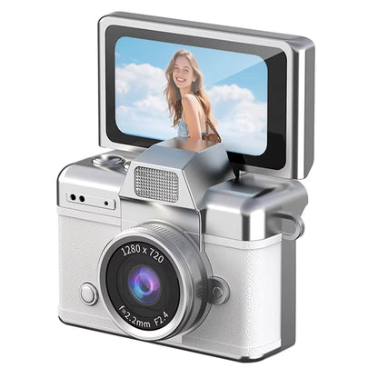 Ourlife Mini Keychain Camera - 1.47-Inch Flip Screen Retro CCD HD Digital Video Recorder