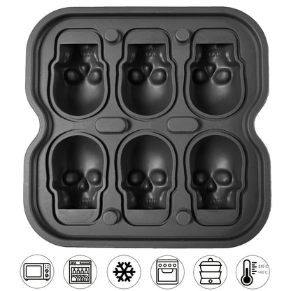 Skull Ice Ball Mold – 3D Silicone Ice Cube Tray, BPA-Free for Freezer & Cocktails