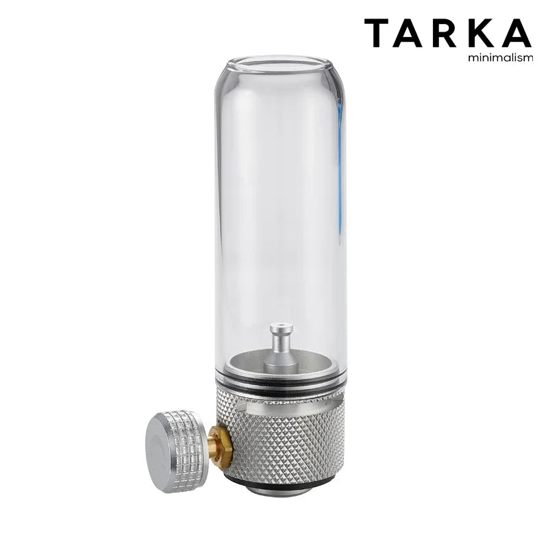 Candlestick-Style Metal Gas Lantern - Portable Ambient Light for Camping Tents, Canopies & Outdoor Use