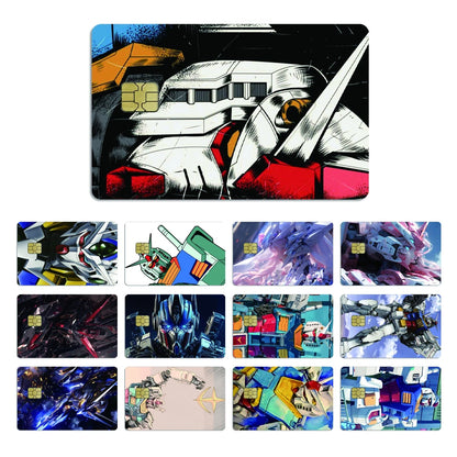 Gundam RX-78-2 & ZGMF-X19A Card Stickers - 2.5D HD Matte Waterproof PVC Skins for Credit and Debit Cards