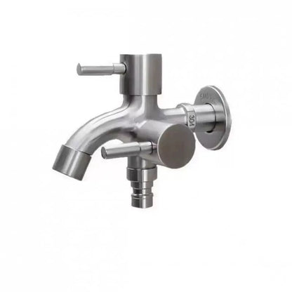 1/2" Dual Outlet Faucet Adapter – Double Control Water Tap, One-In-Two-Out Washing Machine & Bidet Bathroom Sink Connector Valve