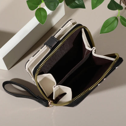 Flower Patterned Credit Card Holder – Small Zipper Card Case Wallet for Women & Men, Handheld and Compact