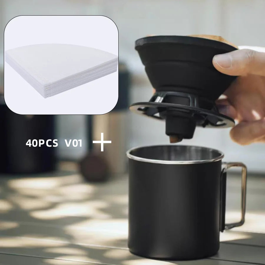 Reusable Silicone Coffee Filter Dripper – YRP Camping Pour Over Brewing Funnel for 1–2 Cups, Barista Coffee Making Tool Accessories