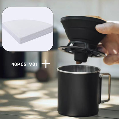 Reusable Silicone Coffee Filter Dripper – YRP Camping Pour Over Brewing Funnel for 1–2 Cups, Barista Coffee Making Tool Accessories