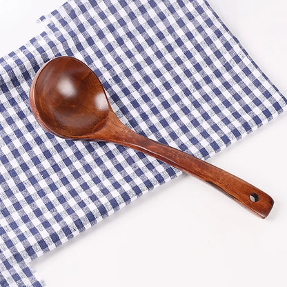 Komu Wooden Soup Ladle — Non-Stick Kitchen Utensil for Cooking, Tableware & Catering Supplies