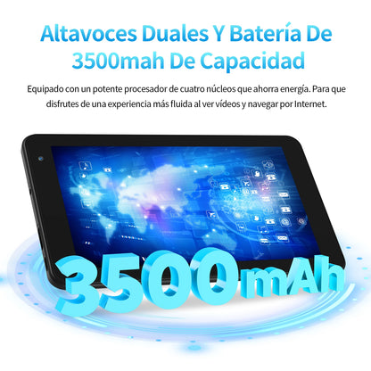 PRITOM 7″ Android 11 Tablet PC — Quad-Core, 32GB Storage, HD IPS Display, Dual Camera, WiFi with PU Protective Case