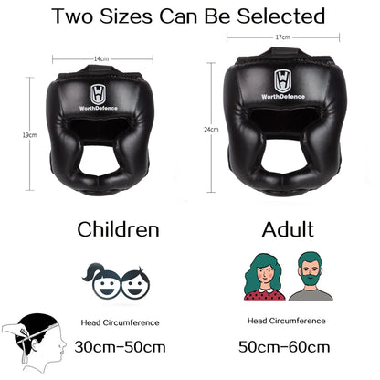 WOSWEIR Kickboxing Helmet – PU Protective Gear for Karate, Muay Thai, MMA, Sanda & Boxing – Adult & Kid Training Equipment