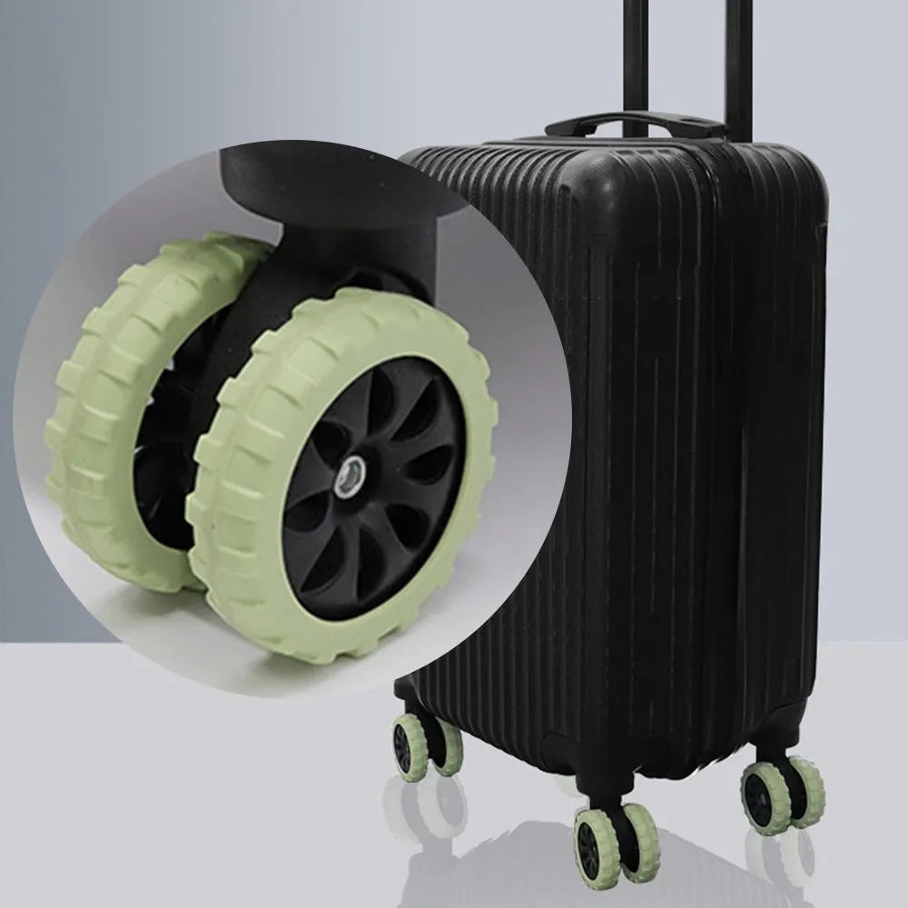 Universal Silicone Luggage Wheel Covers — Travel Suitcase Caster Protector, Noise & Wear Reduction