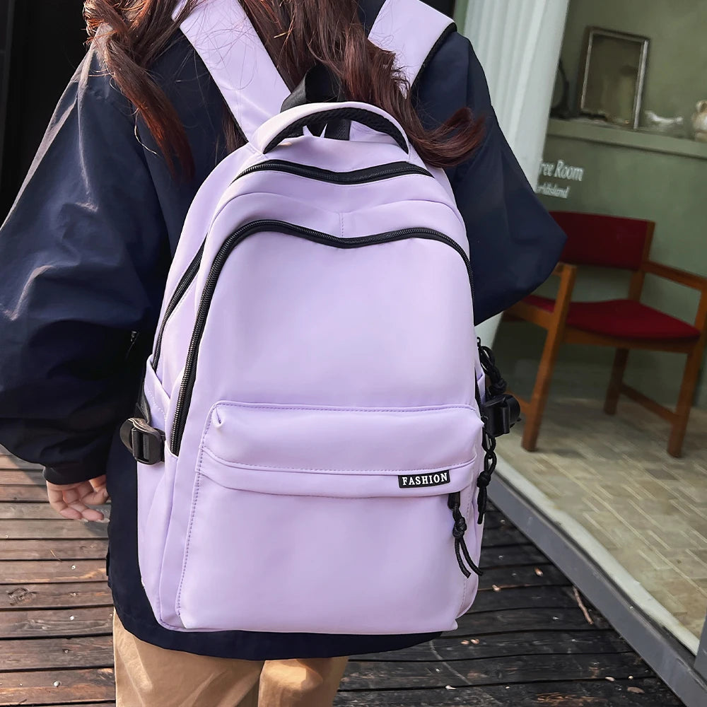 Large Capacity Black Backpack | Solid Color School & Travel Bag for High School & Middle School Students