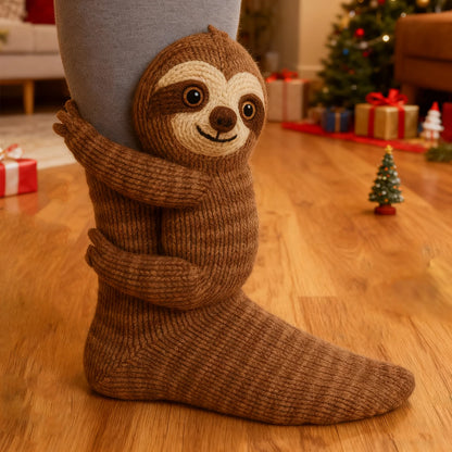 3D Knitted Animal Hug Socks - Cute Cozy Koala, Panda, Cat & Sloth Novelty Socks for Women