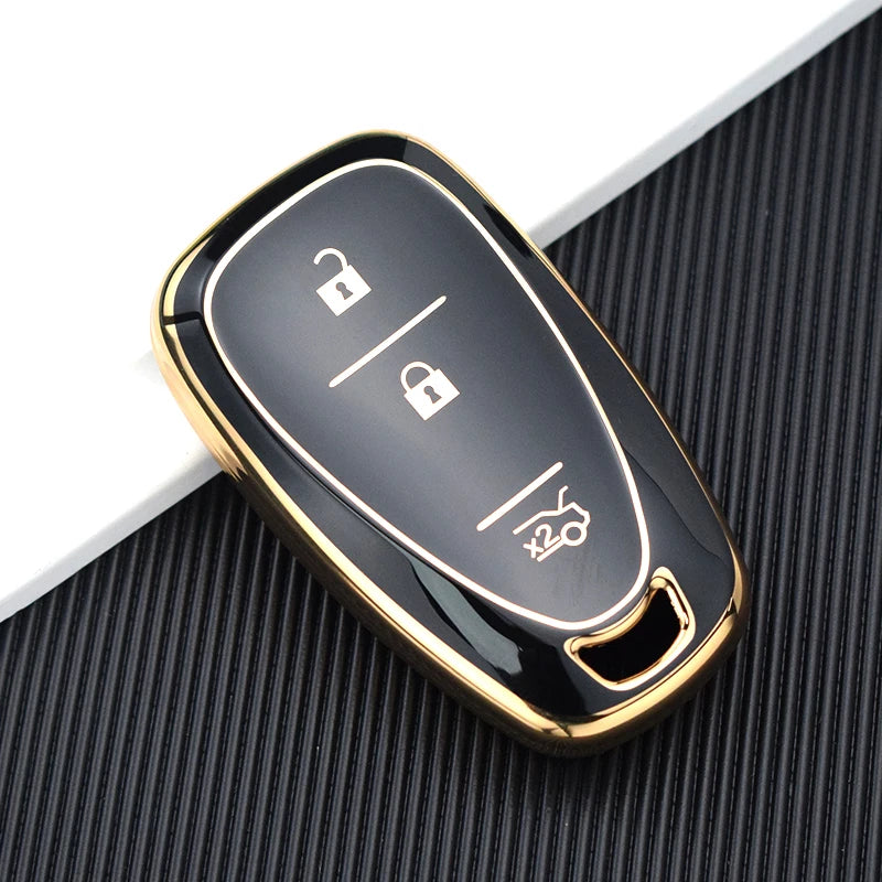 TPU Car Key Case Cover – Compatible with Chevrolet Malibu, Blazer, Traverse, Seeker, Onix, Equinox, Volt, Bolt, Trax, Orlando, Cruze, Spark, Sonic, Camaro