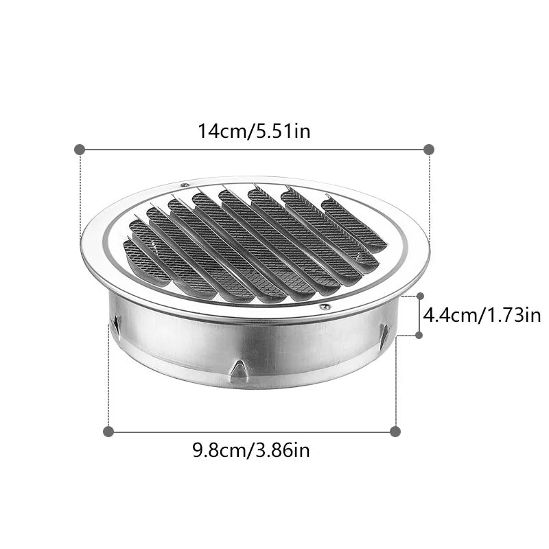 Stainless Steel Wall & Ceiling Air Vent Cover – Waterproof Exhaust Grille for Heating & Cooling