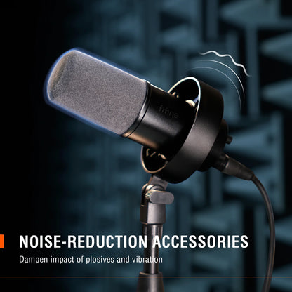 FIFINE USB/XLR Dynamic Microphone – K688 with Shock Mount, Touch-Mute, Headphone Jack & Volume Control for PC or Sound Card Recording