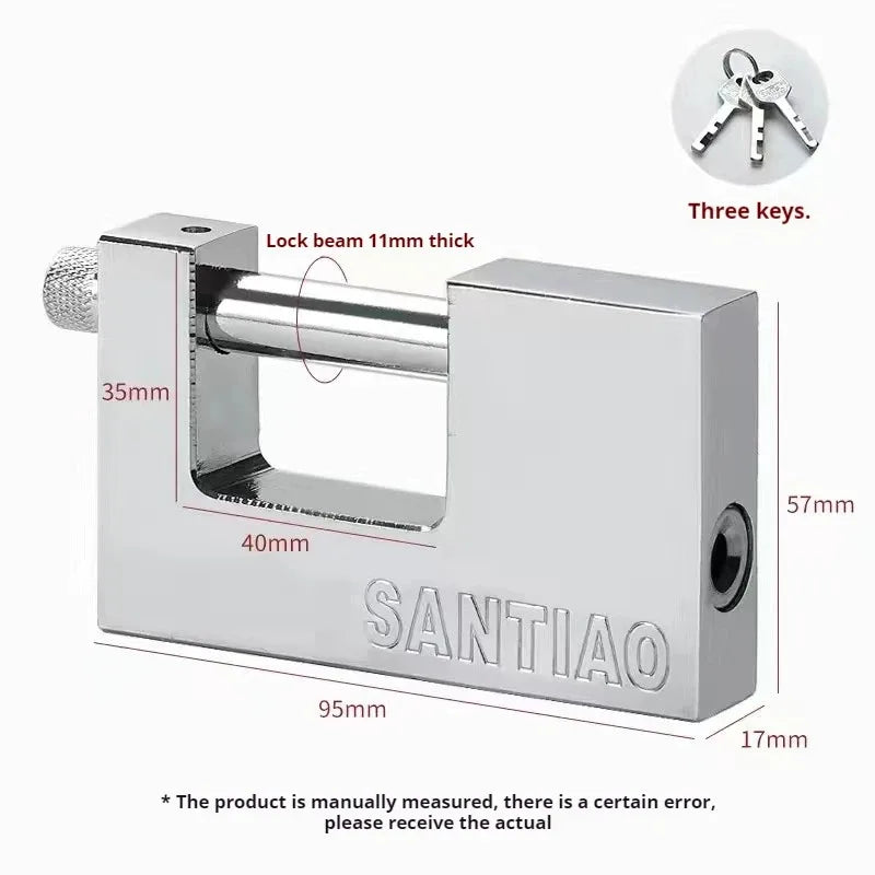 Multifunctional Keyed Padlock – Waterproof, Anti-Rust, Anti-Theft Door & Window Lock with 3 Keys
