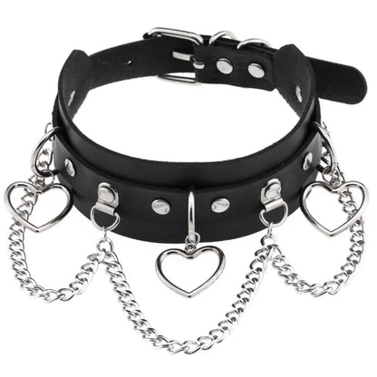 Harajuku Cosplay Rivet Star Punk Rock Gothic Collar — Sexy PU Leather Heart Cross Spike Choker Jewelry for Women