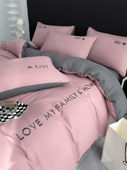 Nordic Luxury Egyptian Cotton Bedding Set - King, Queen, Double, Twin Size with Sheet, Duvet Cover & Pillowcases
