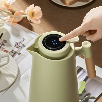 Large Capacity Insulation Kettle with Temperature Display - Household Thermos Bottle for Leakproof Insulation, One Key Temperature Display, and More